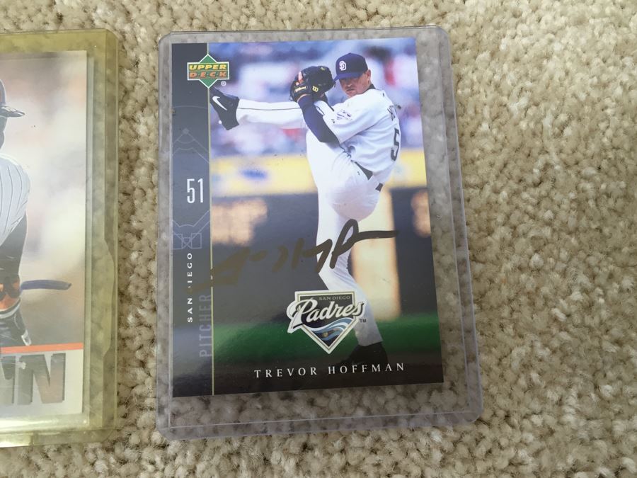 Tony Gwynn And Trevor Hoffman Signed Autographs Padres Baseball Cards [Photo 5]
