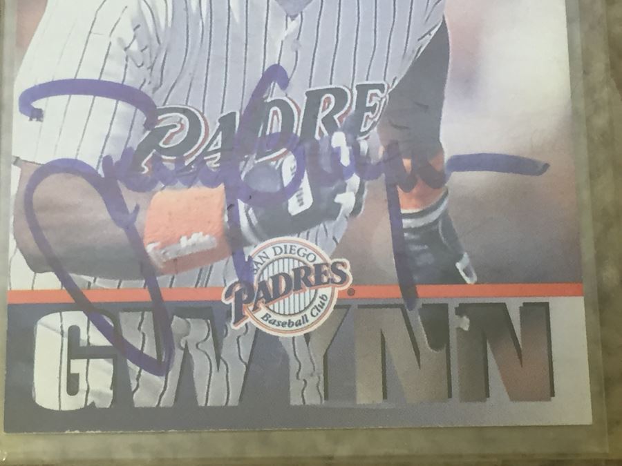 Tony Gwynn And Trevor Hoffman Signed Autographs Padres Baseball Cards [Photo 2]