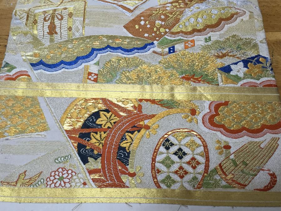 Japanese Silk Antique Obi Accessory To The Kimono Table Runner [Photo 5]