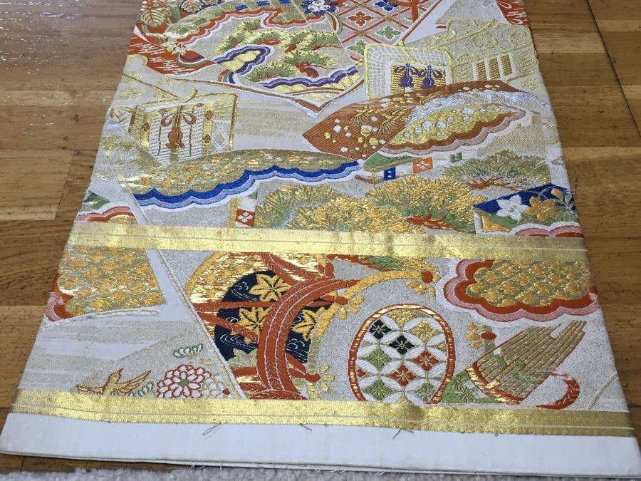 Japanese Silk Antique Obi Accessory To The Kimono Table Runner [Photo 2]