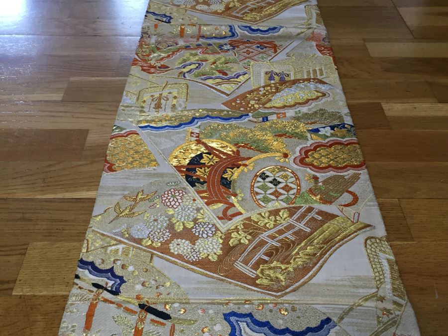 Japanese Silk Antique Obi Accessory To The Kimono Table Runner [Photo 8]