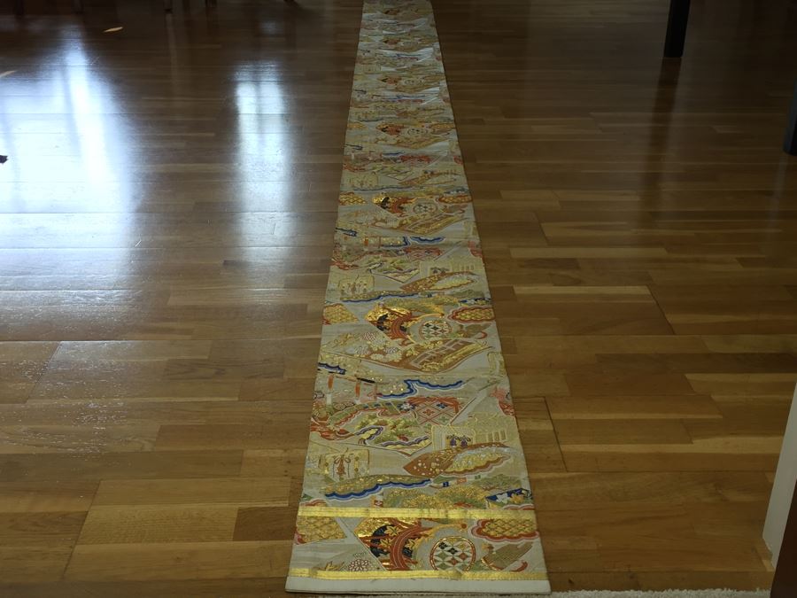Japanese Silk Antique Obi Accessory To The Kimono Table Runner [Photo 4]