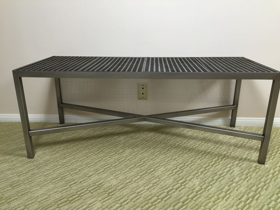 Industrial Metal Bench Coffee Table [Photo 2]