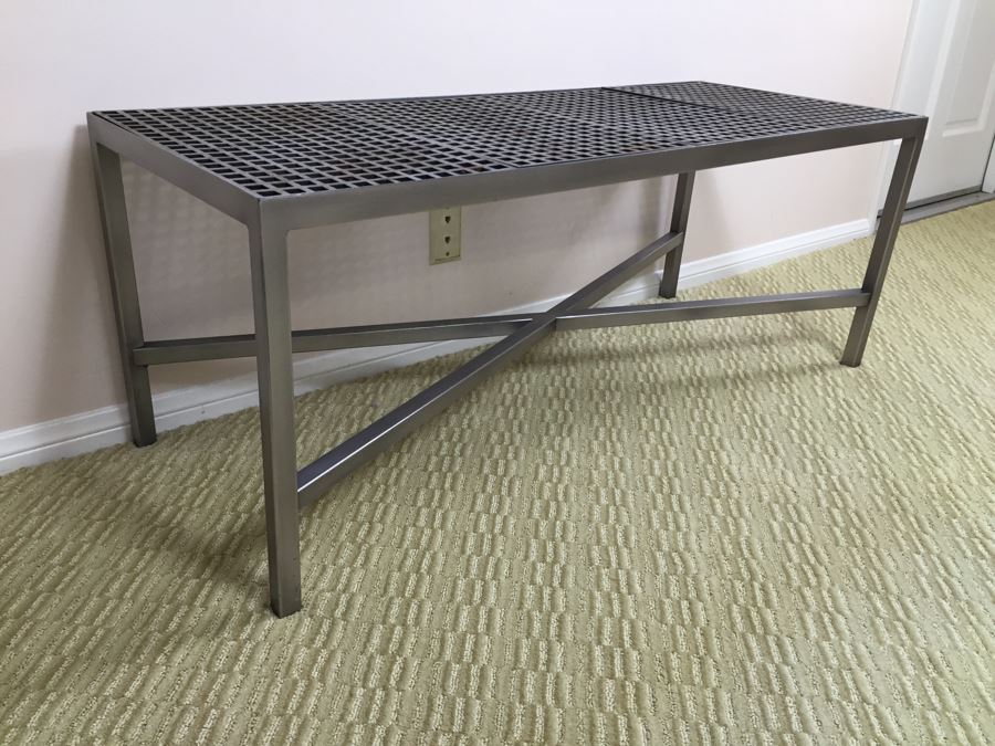Industrial Metal Bench Coffee Table [Photo 1]