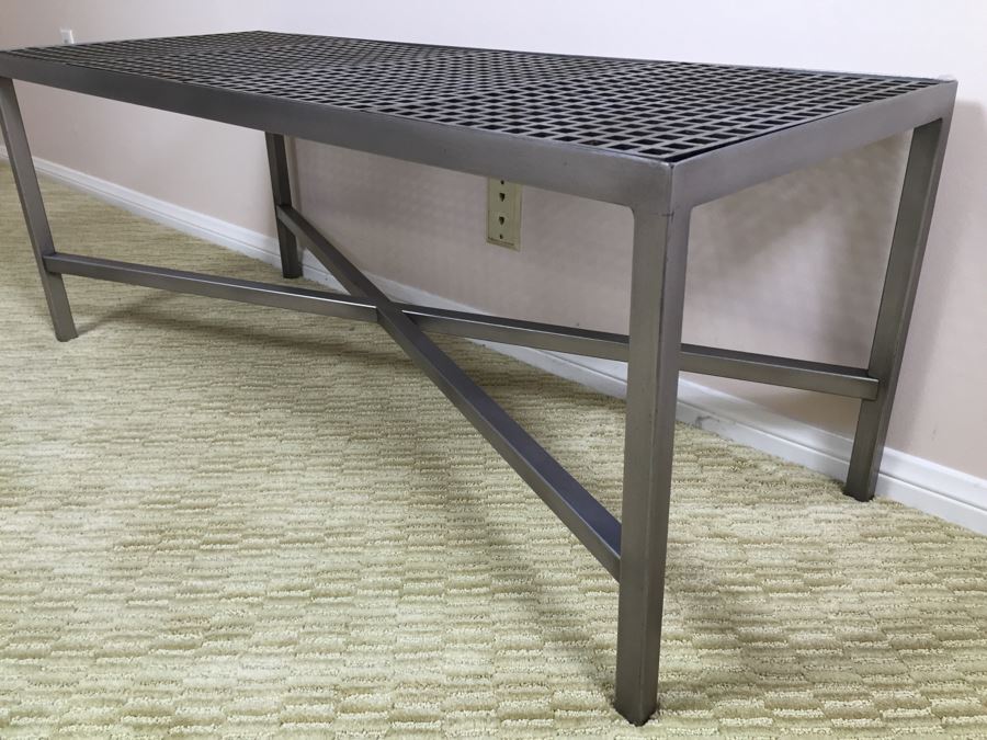Industrial Metal Bench Coffee Table [Photo 8]