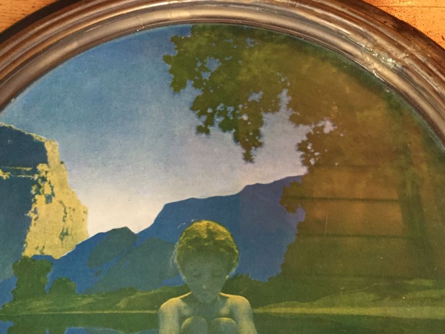 Vintage Framed Maxfield Parrish Print 'Evening' [Photo 7]