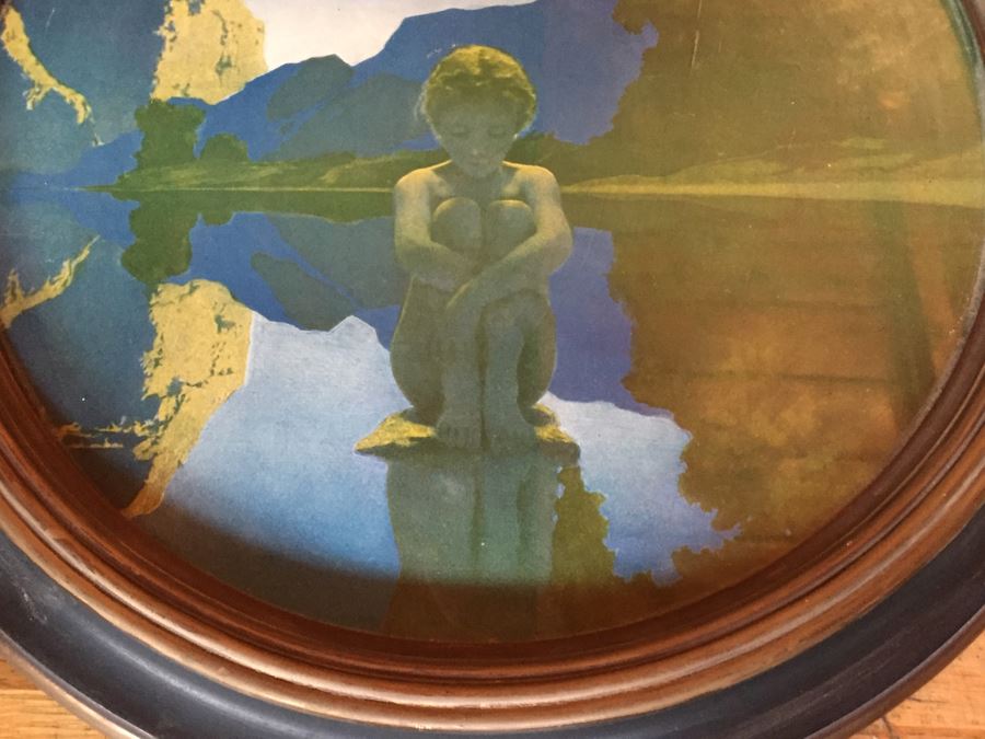 Vintage Framed Maxfield Parrish Print 'Evening' [Photo 8]