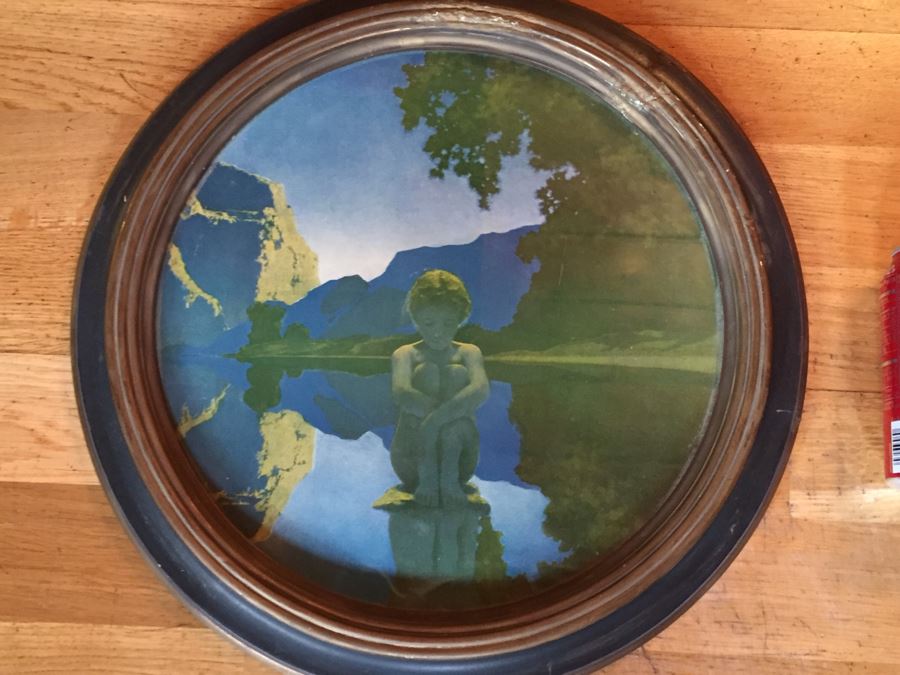 Vintage Framed Maxfield Parrish Print 'Evening' [Photo 6]
