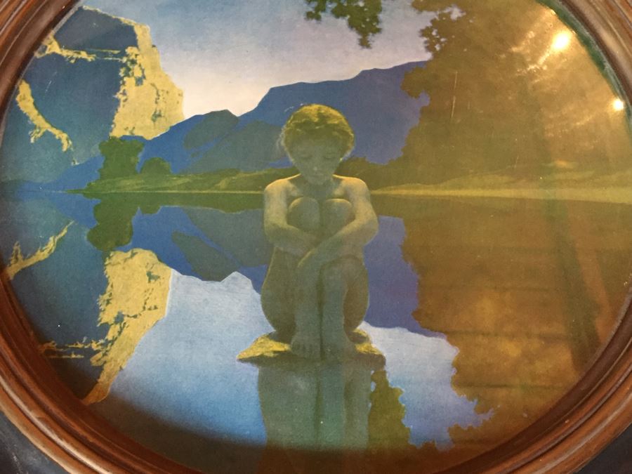Vintage Framed Maxfield Parrish Print 'Evening' [Photo 9]