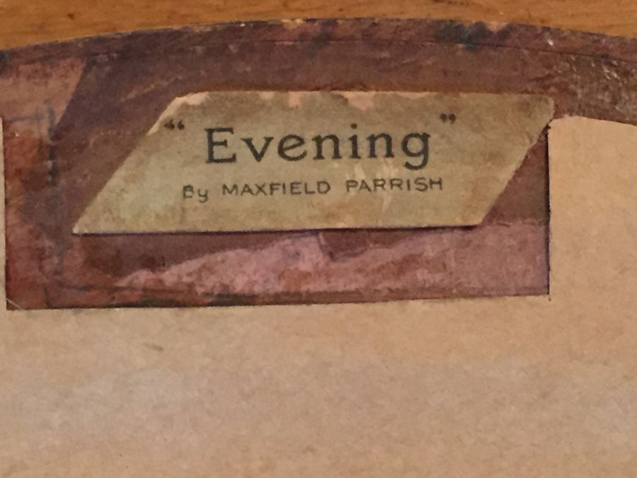Vintage Framed Maxfield Parrish Print 'Evening' [Photo 3]