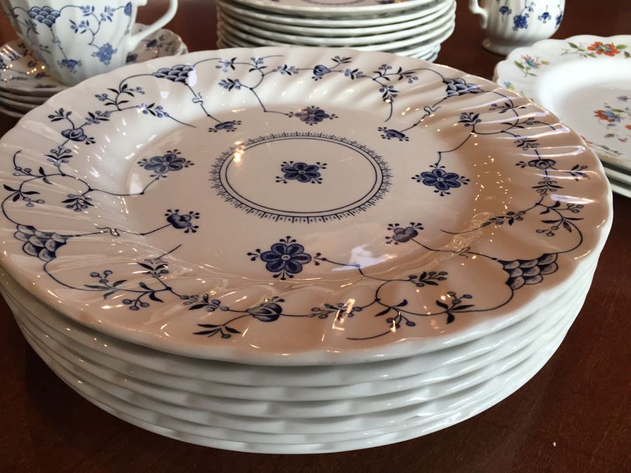 Fine English Tableware Churchill Made In Staffordshire England Plates, Cups, Saucers And Bowls + Mandalay RIDGWAY Ironstone Plates [Photo 6]