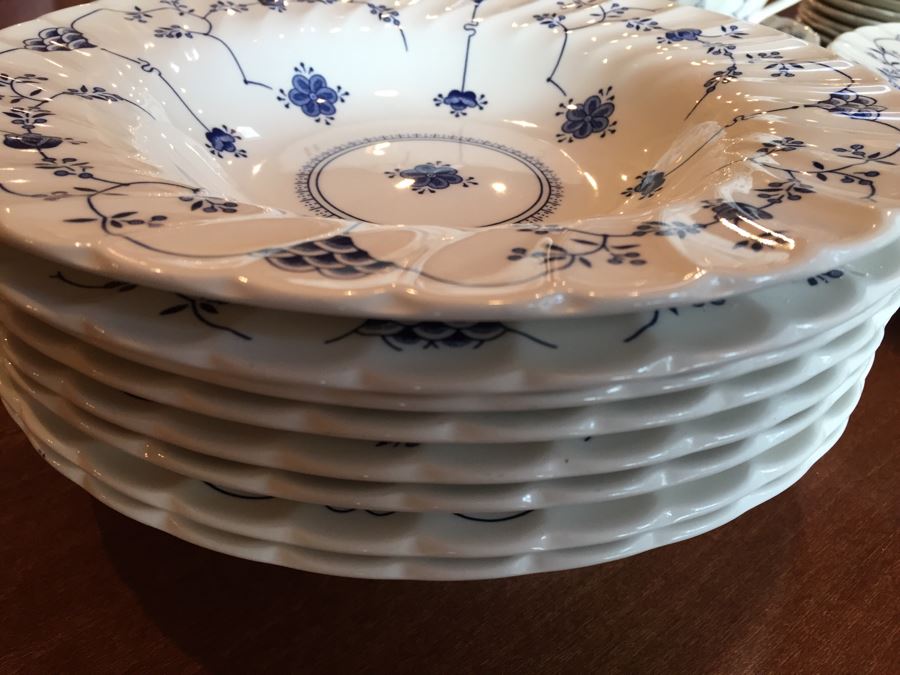 Fine English Tableware Churchill Made In Staffordshire England Plates, Cups, Saucers And Bowls + Mandalay RIDGWAY Ironstone Plates [Photo 5]