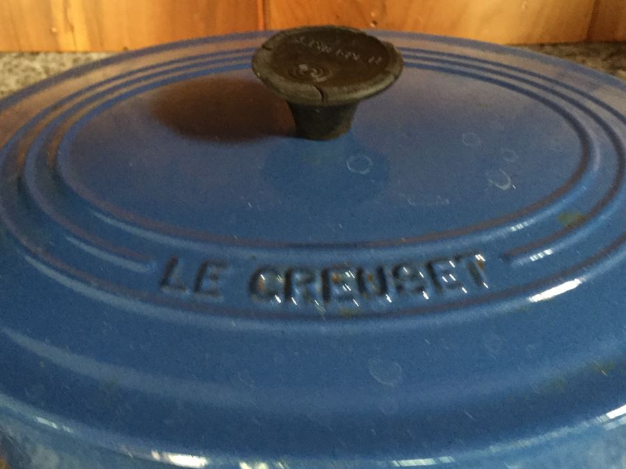 Le Creuset 3.5-Qt Oval Blue French Oven With Lid Made In France [Photo 5]