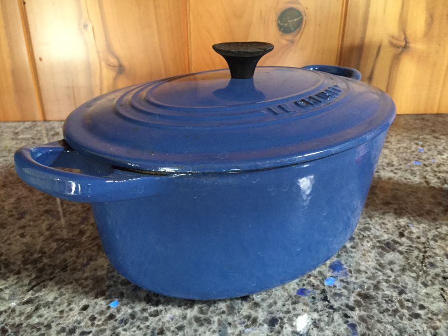 Le Creuset 3.5-Qt Oval Blue French Oven With Lid Made In France [Photo 7]