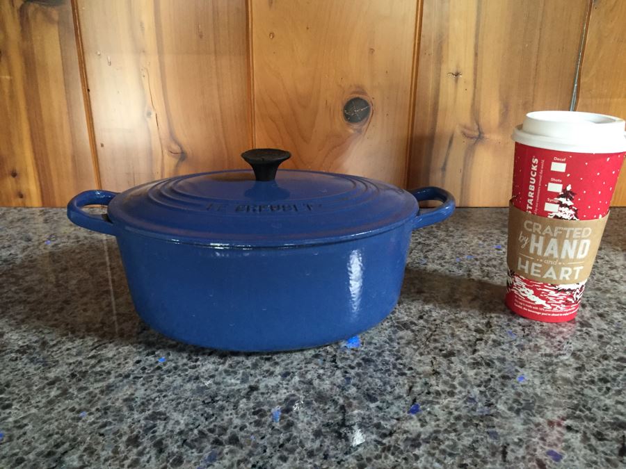 Le Creuset 3.5-Qt Oval Blue French Oven With Lid Made In France