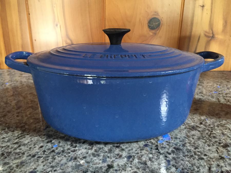 Le Creuset 3.5-Qt Oval Blue French Oven With Lid Made In France [Photo 4]