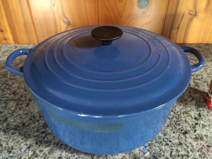 Le Creuset 7.25-Qt Round Blue French Oven With Lid Made In France [Photo 6]