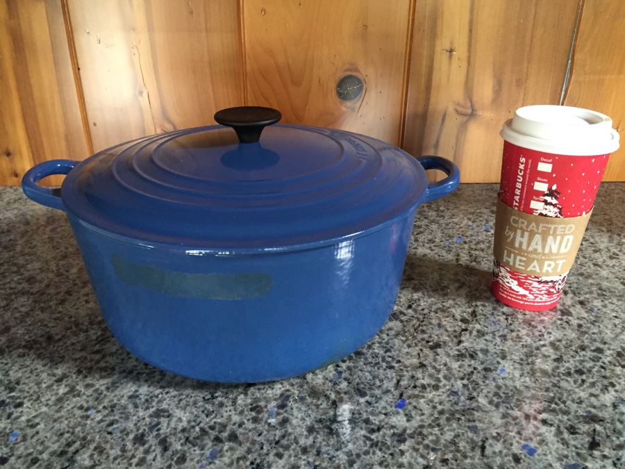 Le Creuset 7.25-Qt Round Blue French Oven With Lid Made In France [Photo 4]