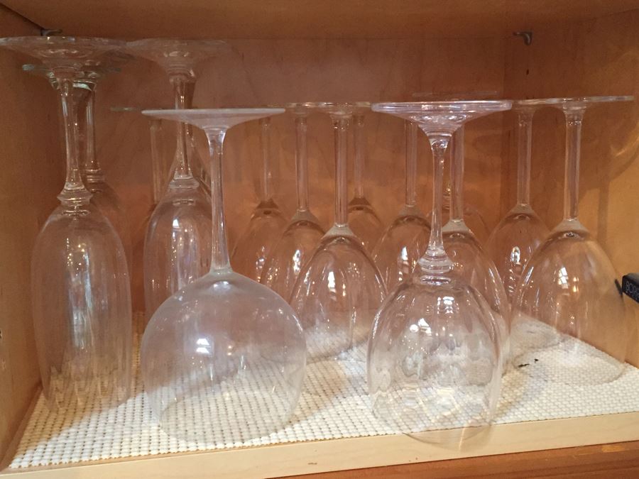 Wine And Champagne Glass Stemware Lot
