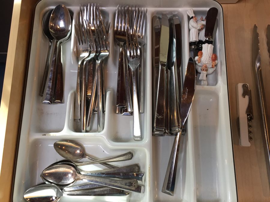 Flatware Lot Spoons, Forks, Knives From Pottery Barn, Reed & Barton And More [Photo 2]