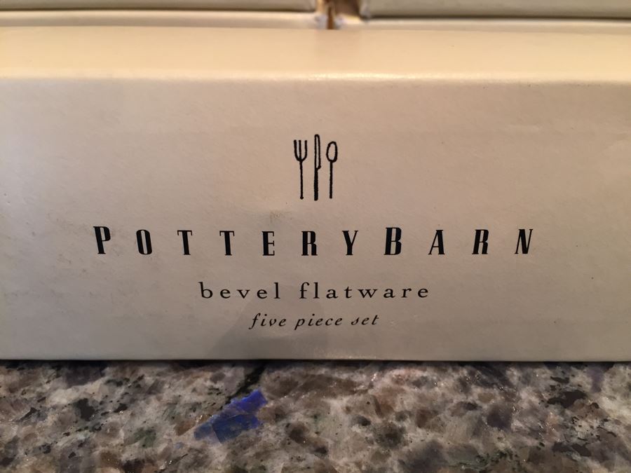 (5) New Pottery Barn Bevel Five Piece Flatware Sets [Photo 3]