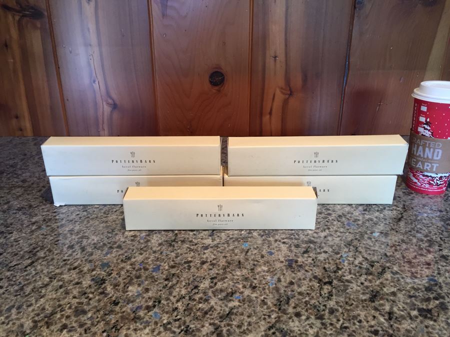 (5) New Pottery Barn Bevel Five Piece Flatware Sets [Photo 4]