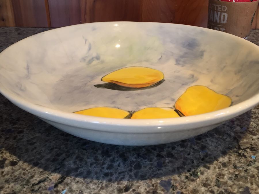 Hand Painted Signed Bowl And Early Yellow Fiestaware HLO Plate [Photo 5]