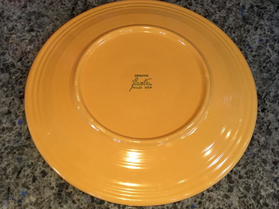 Hand Painted Signed Bowl And Early Yellow Fiestaware HLO Plate [Photo 9]