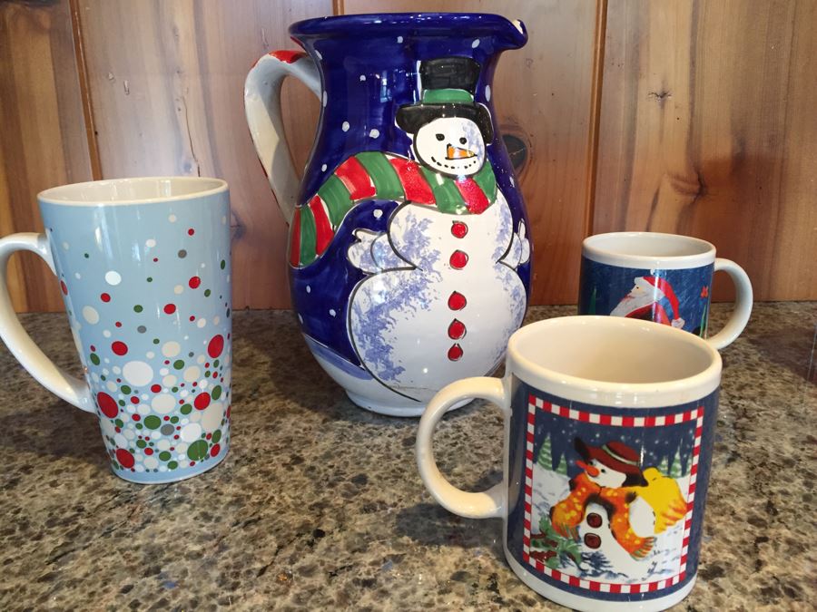 Christmas Pitcher And Coffee Mug Lot [Photo 2]