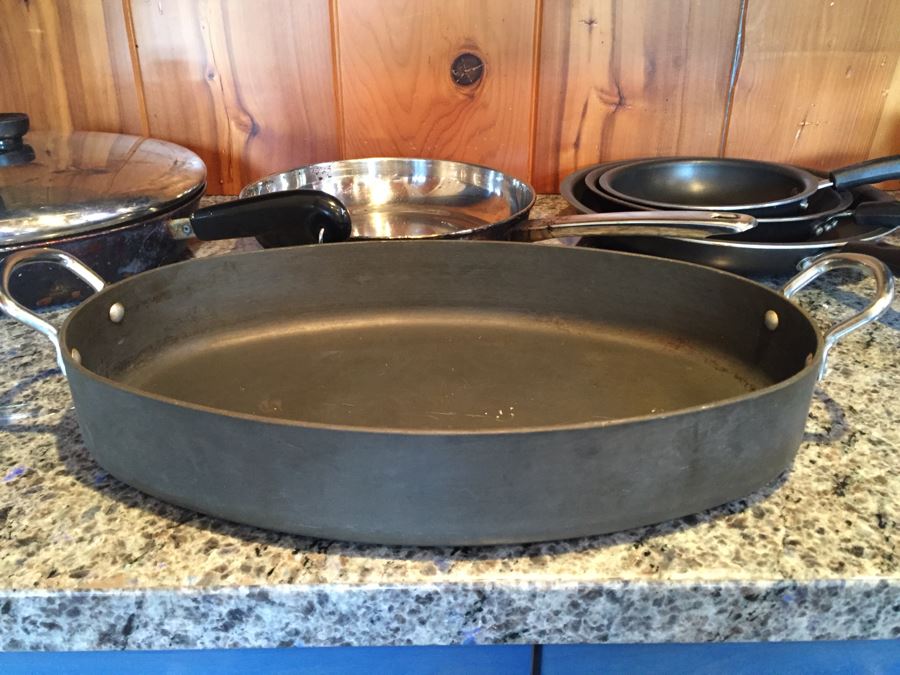Skillet Pan Lot - Revere Ware, Macy's Grand Prix Tools Of The Trade, Commercial Aluminum Cookware [Photo 2]