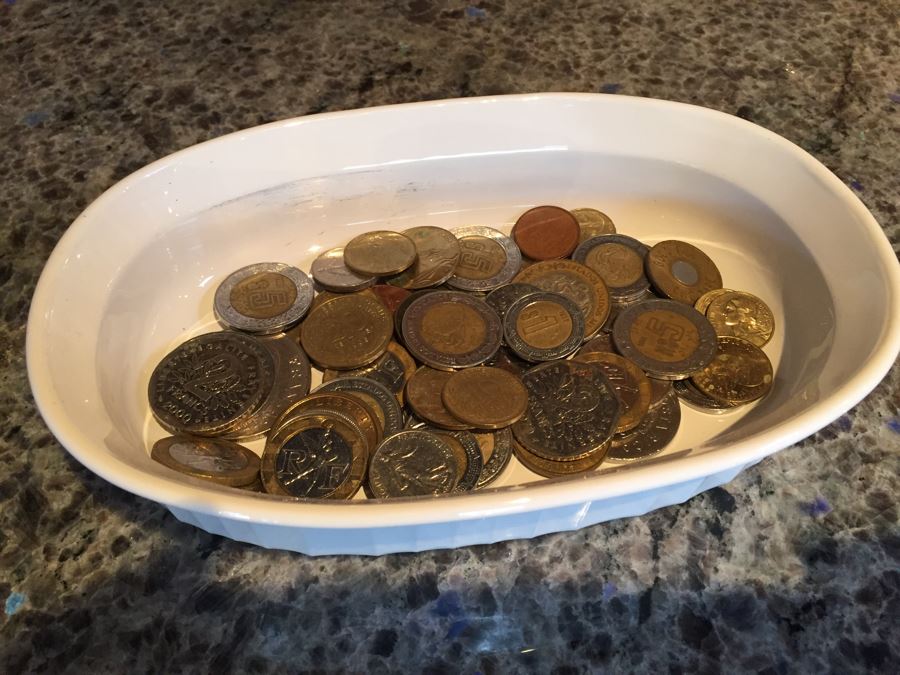 Bowl Filled With Foreign Coins [Photo 1]