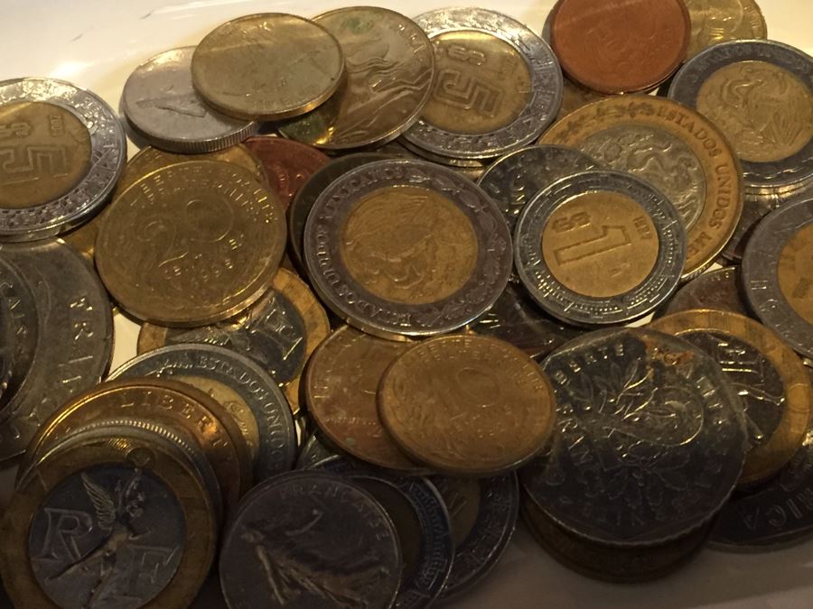 Bowl Filled With Foreign Coins [Photo 2]
