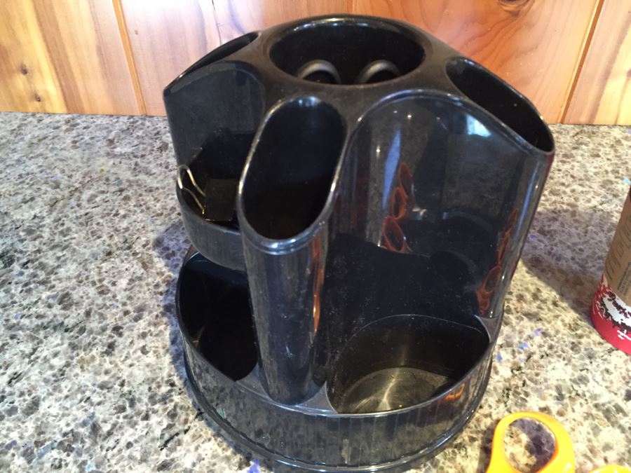 Office Supply Holder Carousel With (2) FISKARS Stainless Steel Scissors [Photo 4]