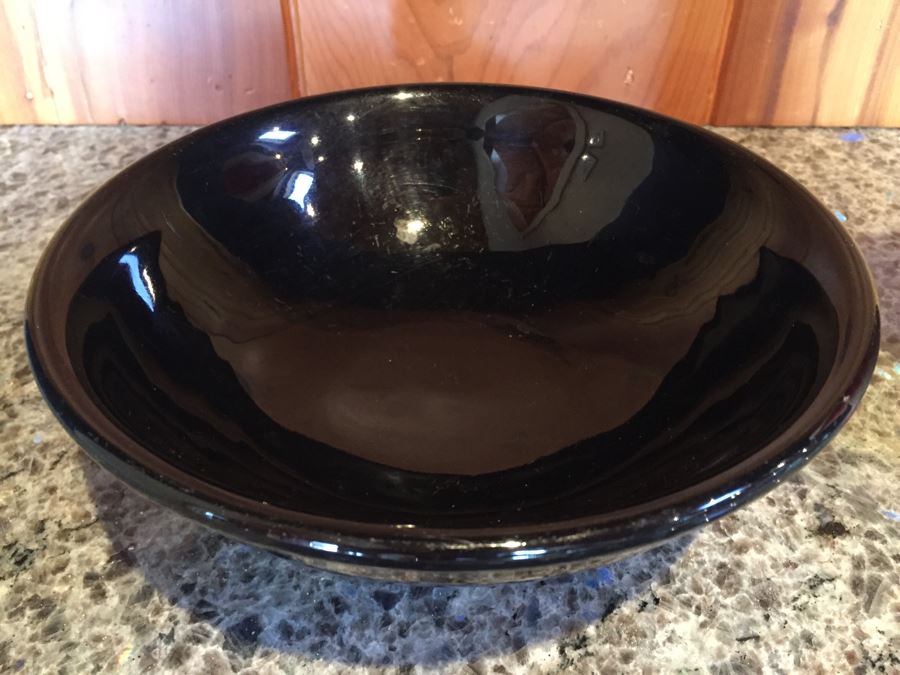 Black HALL China Footed Bowl Made In USA 547 [Photo 4]