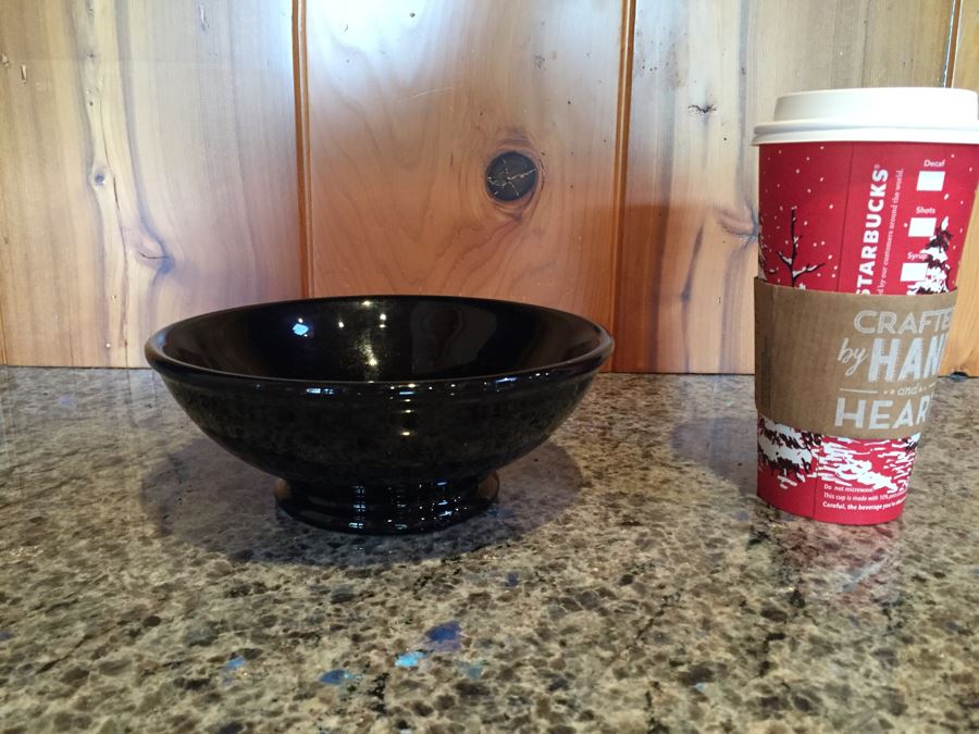 Black HALL China Footed Bowl Made In USA 547 [Photo 1]