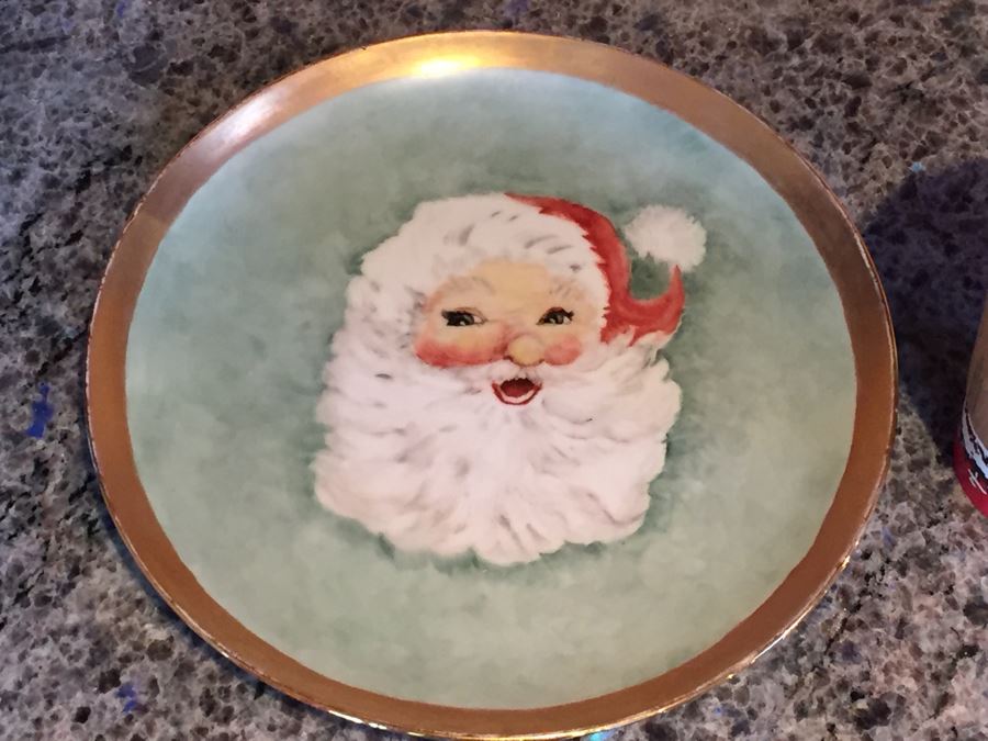 Vintage 1968 Hand Painted Santa Claus Plate Signed [Photo 4]