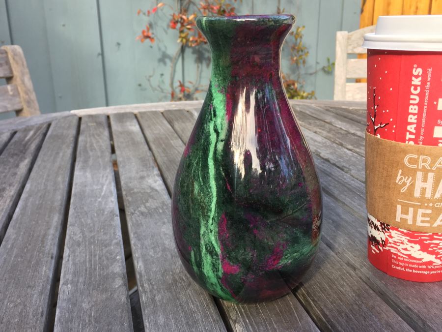 Stunning Colored Stone Turned Vase [Photo 8]