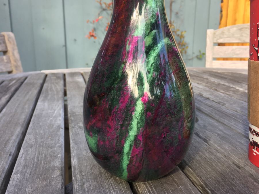 Stunning Colored Stone Turned Vase [Photo 6]