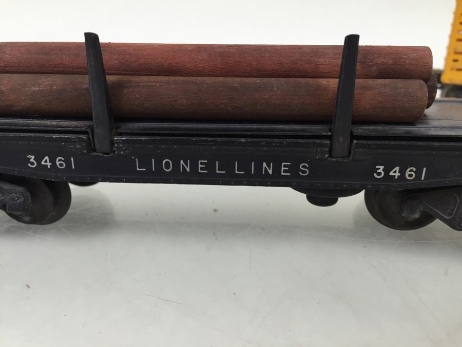 Lionel Train 3461 Operating Log Unloading Car + Lionel 6656 Livestock Stock Cattle Car [Photo 19]