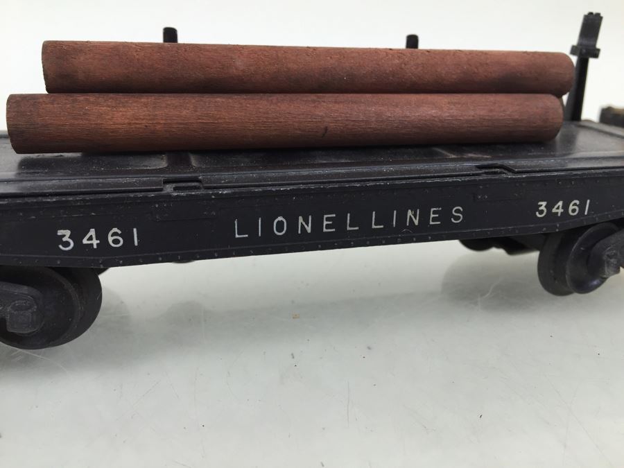 Lionel Train 3461 Operating Log Unloading Car + Lionel 6656 Livestock Stock Cattle Car [Photo 3]