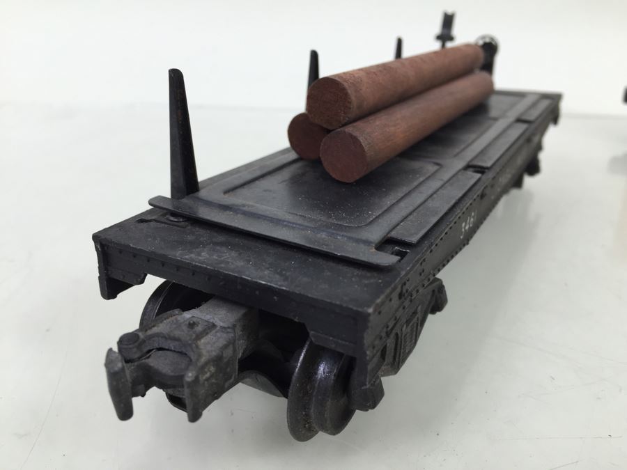 Lionel Train 3461 Operating Log Unloading Car + Lionel 6656 Livestock Stock Cattle Car [Photo 15]