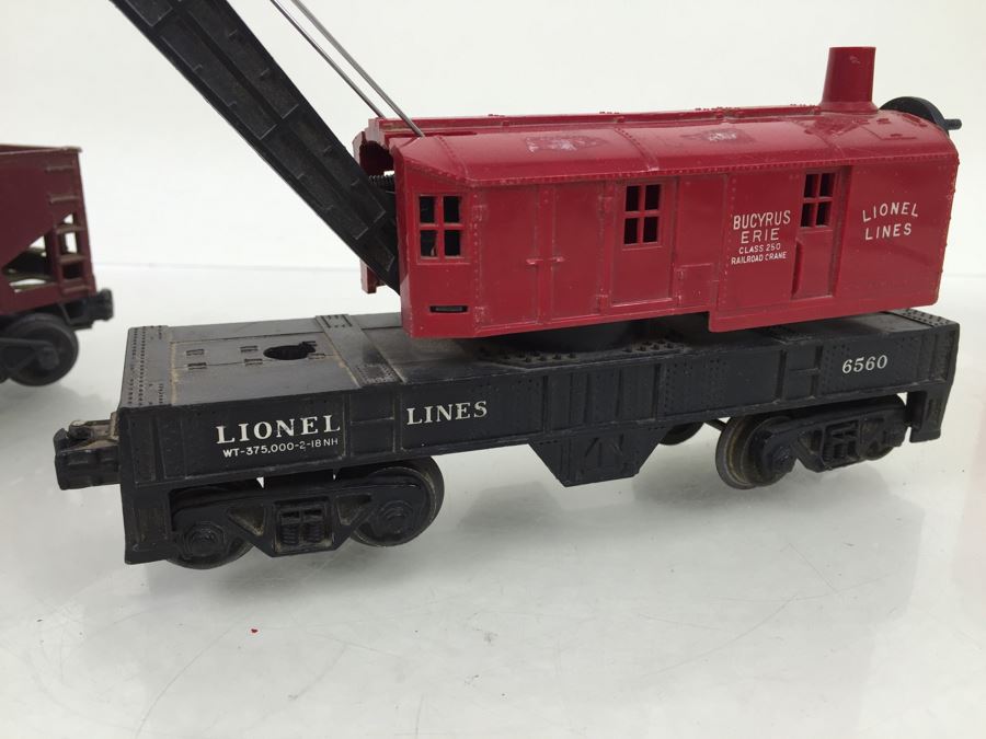 Lionel 6560 Crane Car + (2) Lionel 6456 Hopper Car O Gauge [Photo 4]