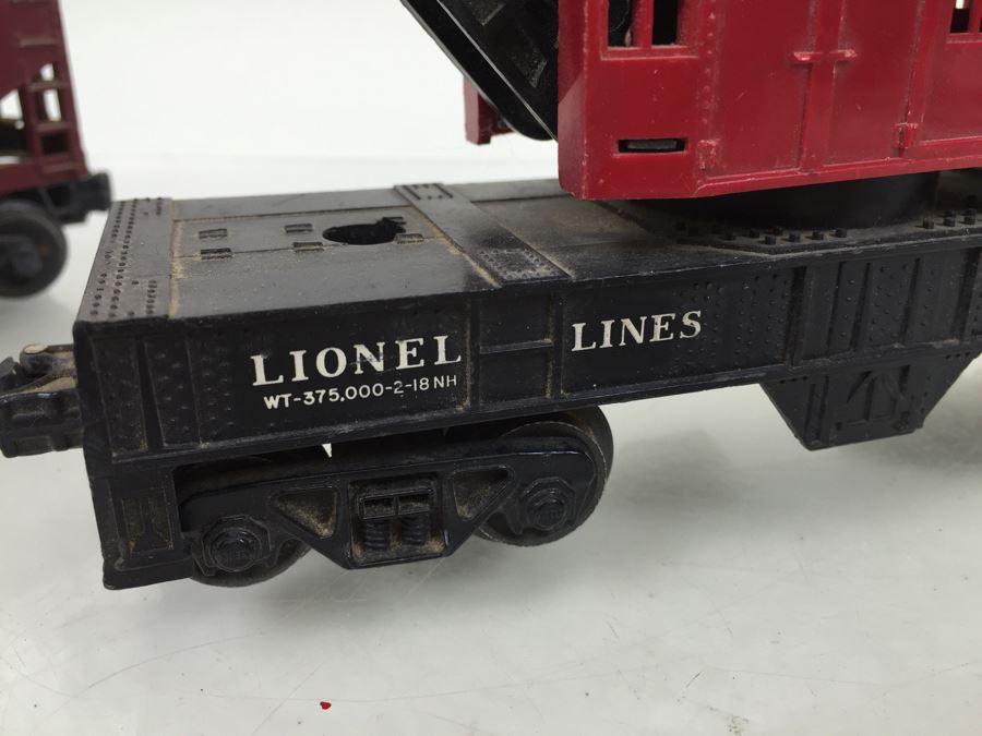 Lionel 6560 Crane Car + (2) Lionel 6456 Hopper Car O Gauge [Photo 5]