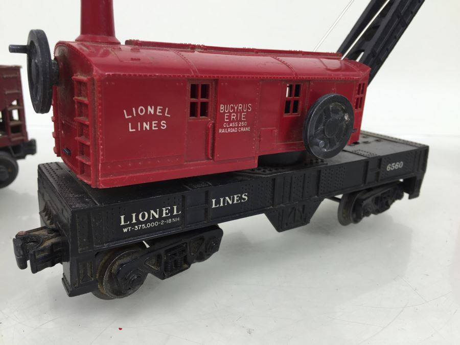 Lionel 6560 Crane Car + (2) Lionel 6456 Hopper Car O Gauge [Photo 10]