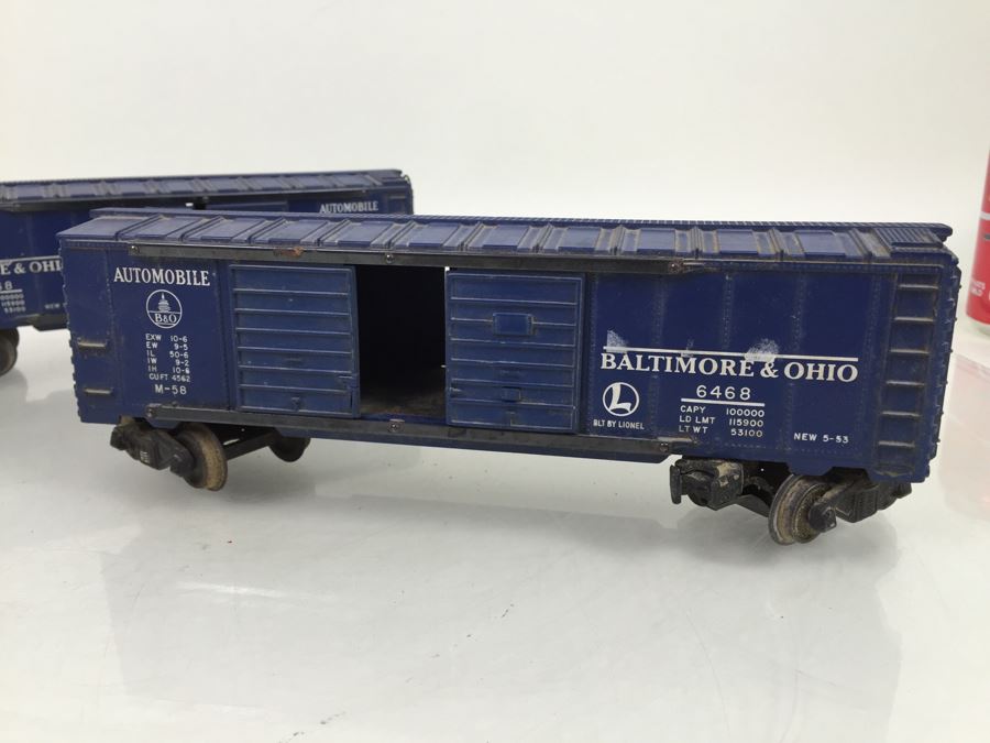 Pair Of Lionel 6468 Box Car Baltimore & Ohio Trains O Gauge [Photo 6]