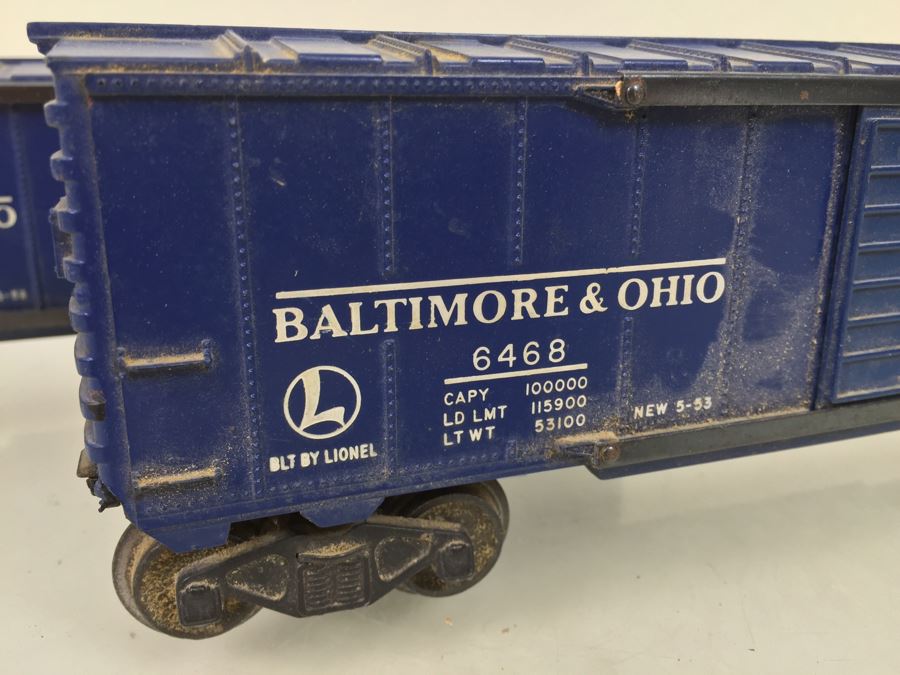 Pair Of Lionel 6468 Box Car Baltimore & Ohio Trains O Gauge [Photo 3]
