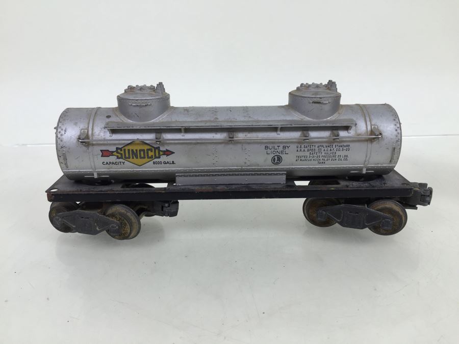 Vintage Set Of 4 Lionel O Gauge Sunoco Gasoline Tanker Trains