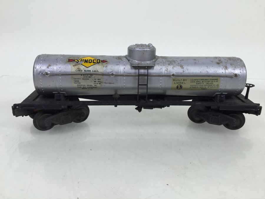 Vintage Set Of 4 Lionel O Gauge Sunoco Gasoline Tanker Trains [Photo 19]