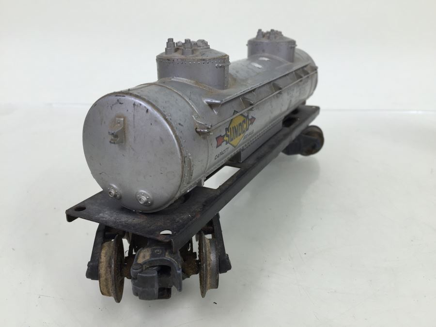 Vintage Set Of 4 Lionel O Gauge Sunoco Gasoline Tanker Trains [Photo 28]