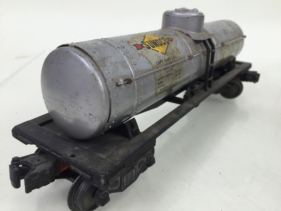 Vintage Set Of 4 Lionel O Gauge Sunoco Gasoline Tanker Trains [Photo 10]